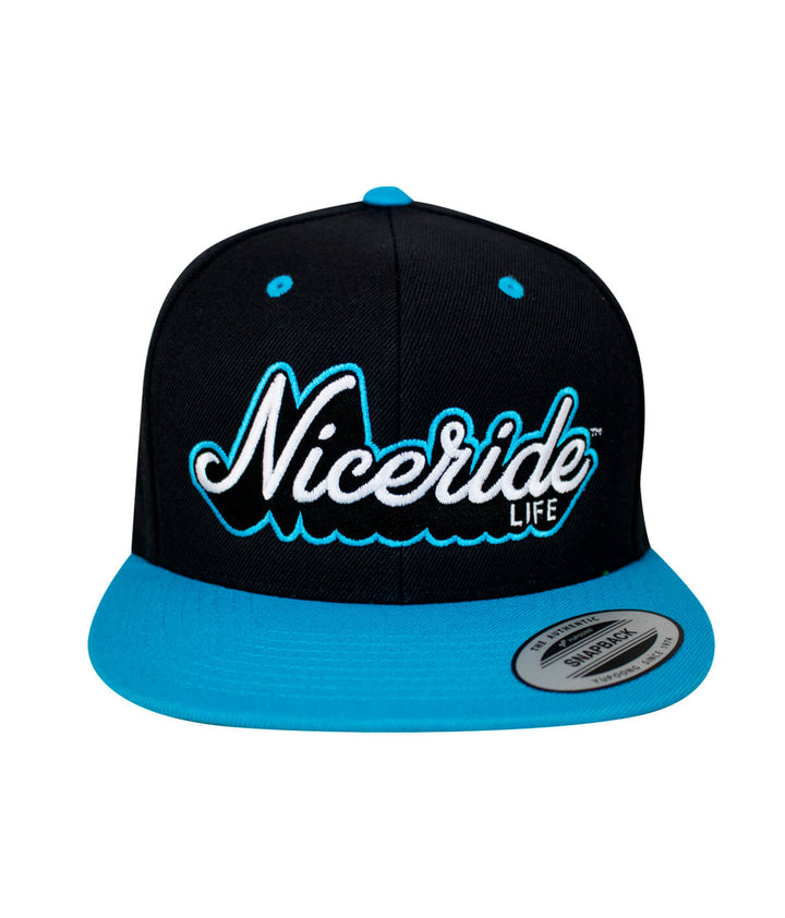 Half Pipe Flatbill Snapback Hat featuring NICERIDE design, perfect hat for stylish outdoor adventures.