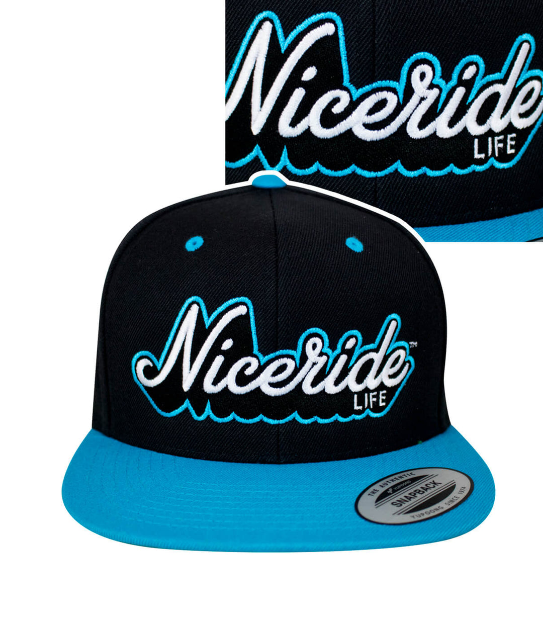 Half Pipe flatbill snapback hat featuring NICERIDE design and logo, ideal for stylish casual wear.
