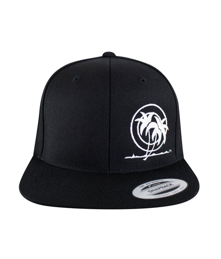 Classic Stencil Palm snapback hat featuring embroidered logo on a black cap front.