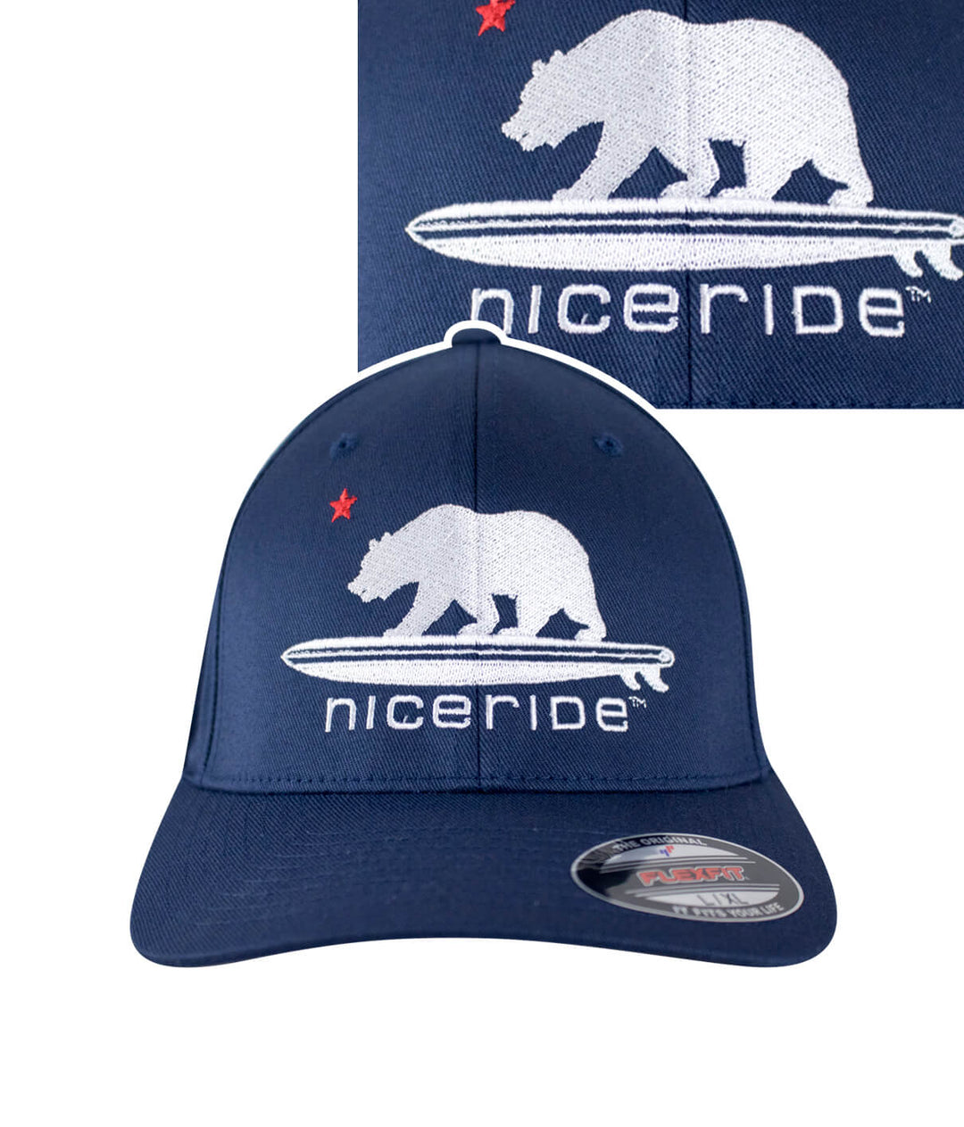 Hang 20 Classic Flexfit Hat featuring NICERIDE embroidery and bear design
