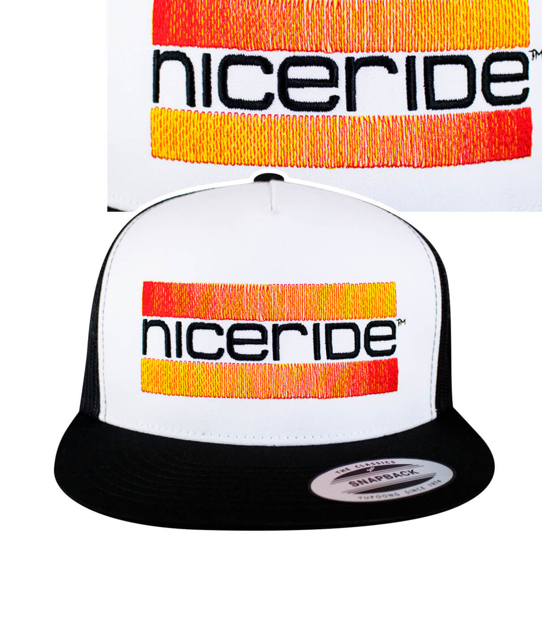Cali Life - Orange trucker hat featuring NICERIDE design embroidered on front panel, perfect for stylish outdoor wear.
