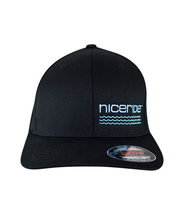 On The Water Classic Flexfit Hat by NICERIDE with embroidered logo on the front and palm logo on the back.