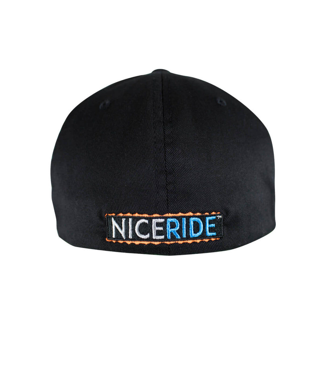 Back view of the "Buck-Eye" unisex classic Flexfit hat featuring NICERIDE embroidery.