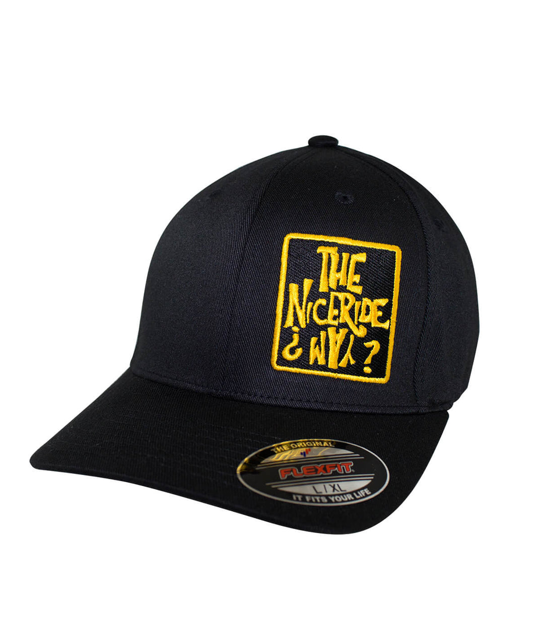 NICERIDE WAY Classic Flexfit Hat with embroidered logo on front and palm logo on back, a stylish hat.