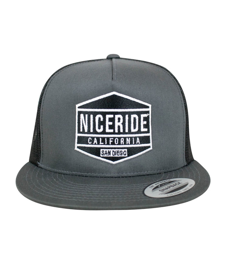 Good Times Trucker Hat by NICERIDE, classic snapback design with embroidered logo, perfect stylish hat for any occasion.