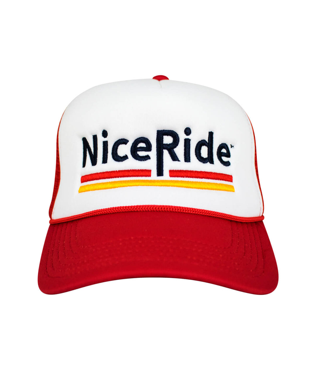 Low Tide Foam Trucker Baseball Hat with NiceRide logo embroidered on the front.