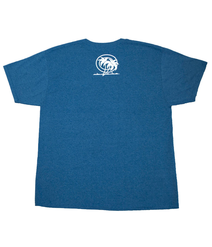 Back view of Classic Palm Hanes cotton blend short sleeve men&