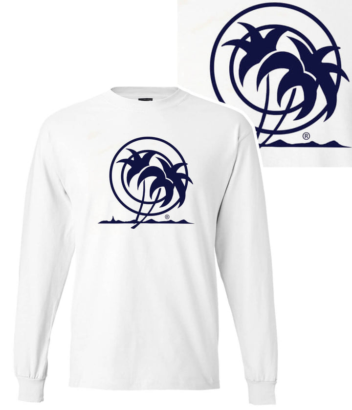 Classic Palm white Hanes long sleeve men&