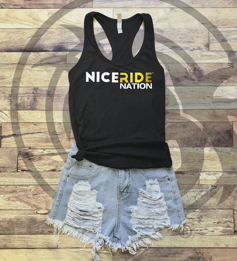 24 Karat tank top on wooden background, featuring NICERIDE logo, perfect for casual wear or yoga sessions.