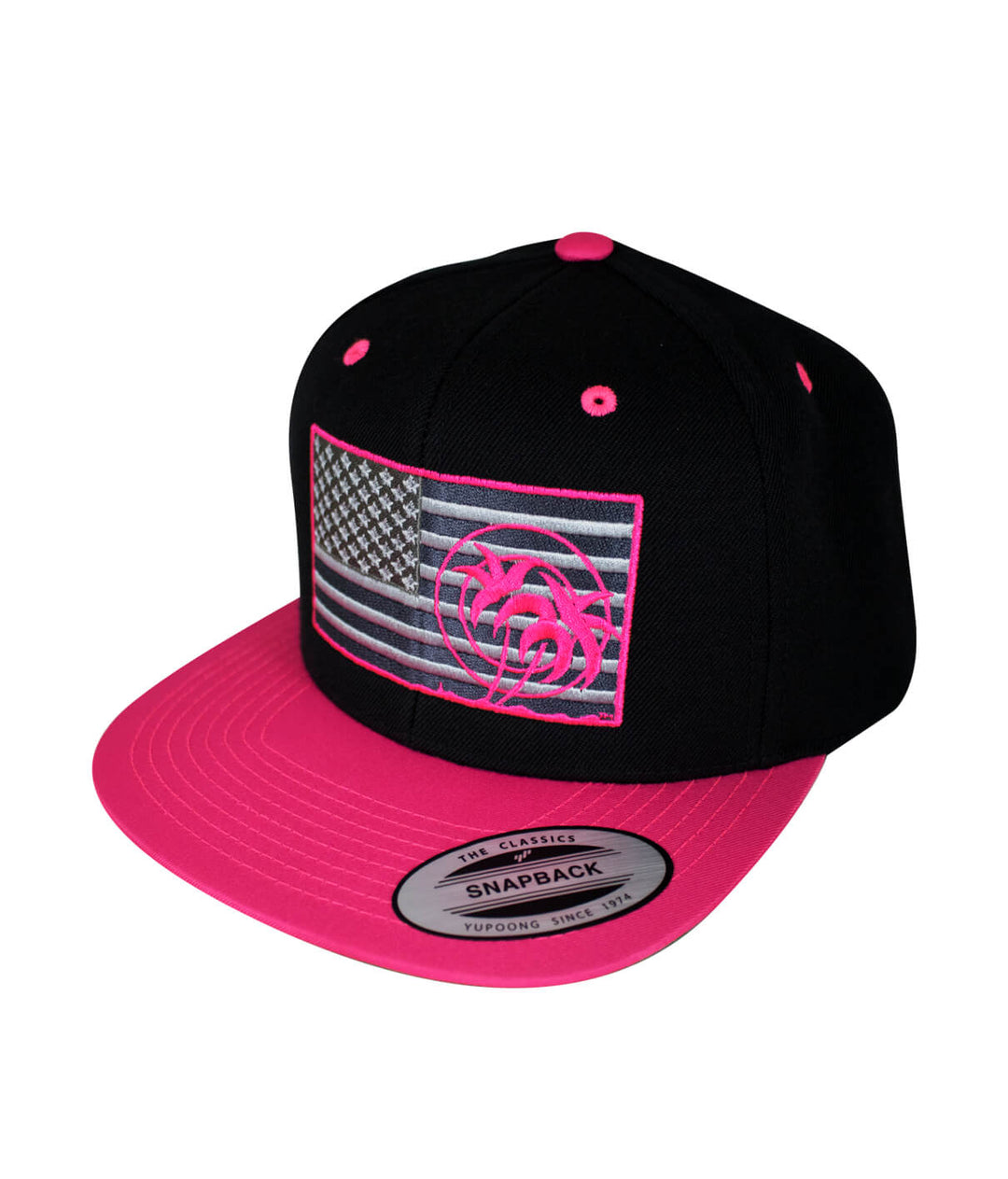 Strong - Neon Snapback Hat featuring American flag design and stylish neon accents.