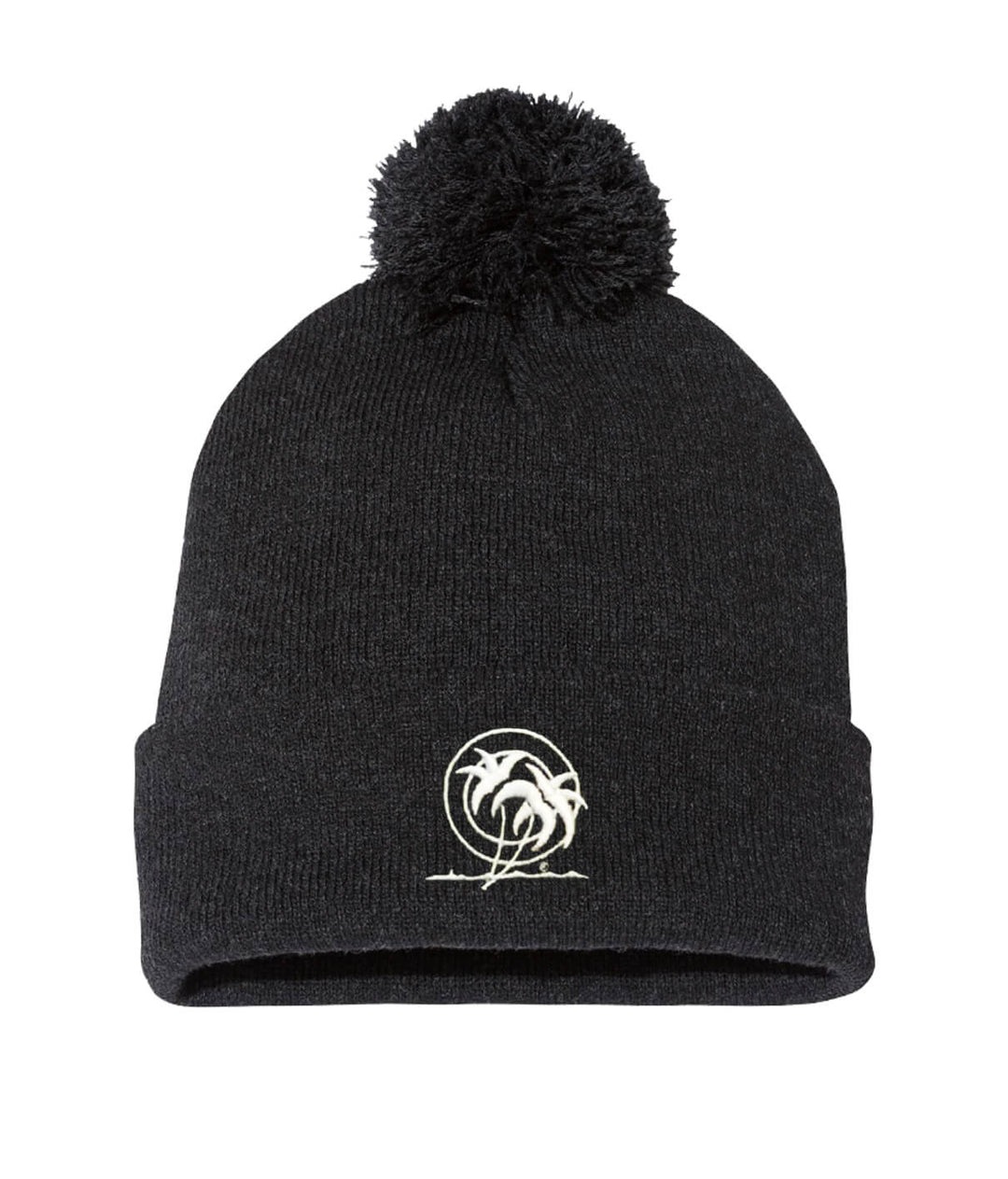 Classic Palm Stencil Puff Beanie with pom pom and embroidered palm logo from NICERIDE.