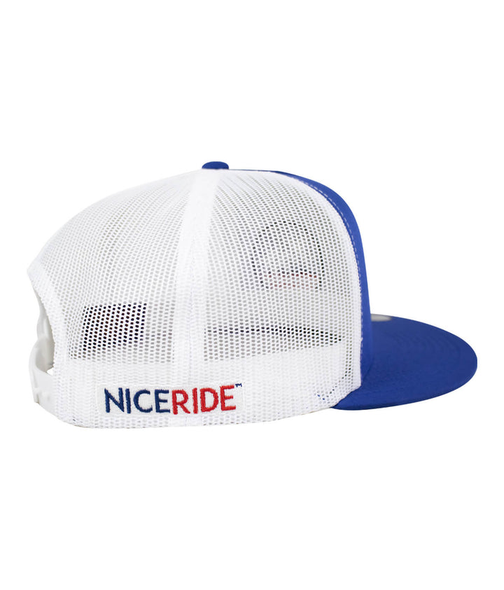 Back view of the Spirit of 76-LP Trucker Hat featuring NICERIDE logo on the strap, perfect for any hat lover.
