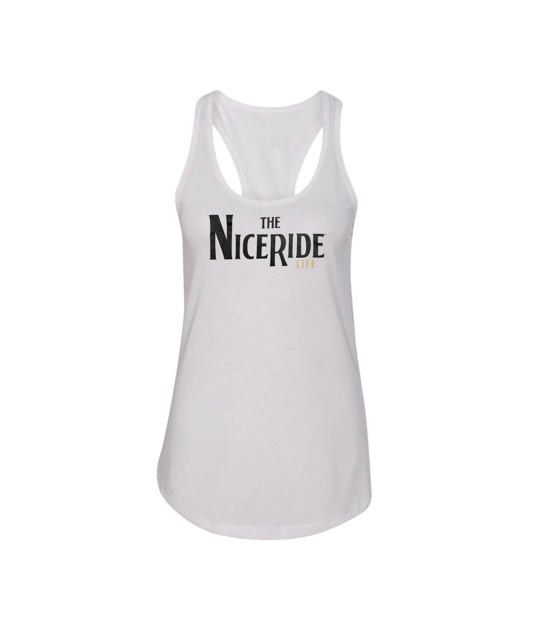 Godfather - White Next Level Racerback Tank Top for Women featuring NICERIDE design, comfortable fit, perfect for casual wear.