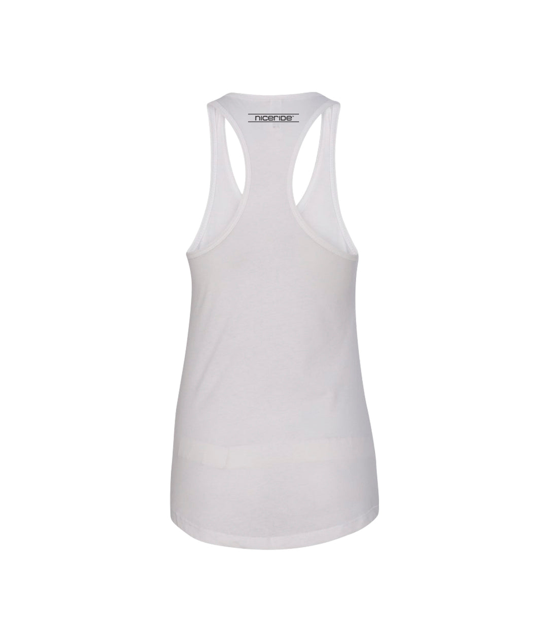 Back view of Banjo black or white tank top for women, racerback design, perfect for yoga and casual wear.