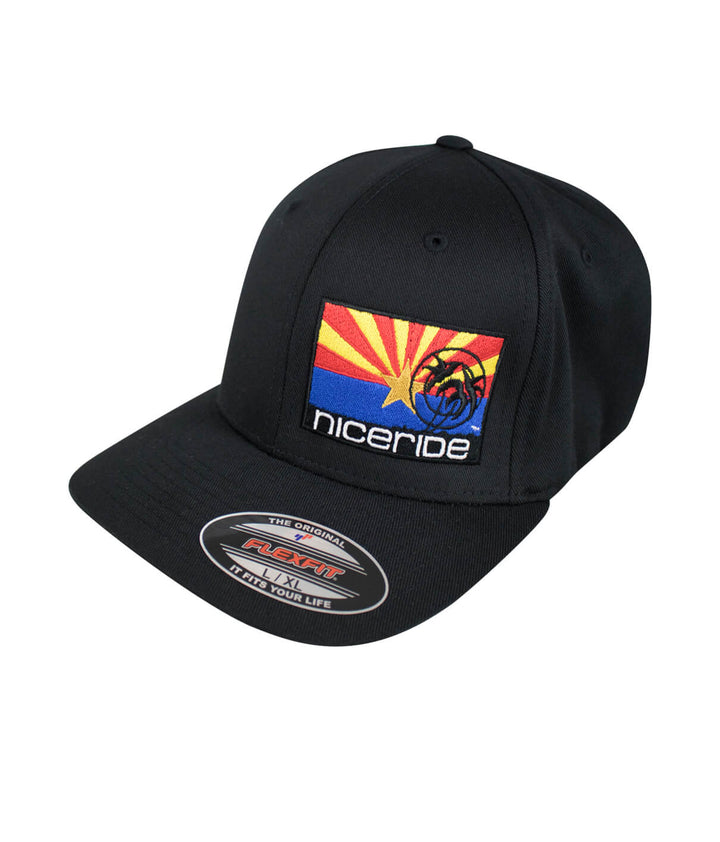 Arizona Flag Classic Flexfit Hat with NICERIDE logo and palm emblem in vibrant Arizona colors.
