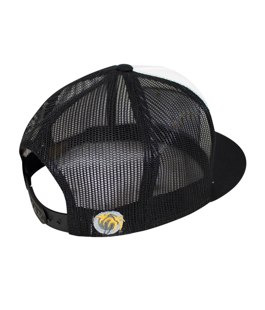 Alaska Flag Trucker Hat showcasing mesh back and palm logo, perfect hat for outdoor activities.