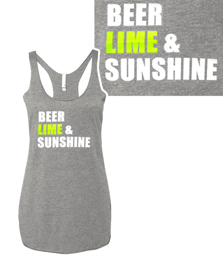 Beer, Lime &amp; Sunshine tank top - Grey Next Level Women&