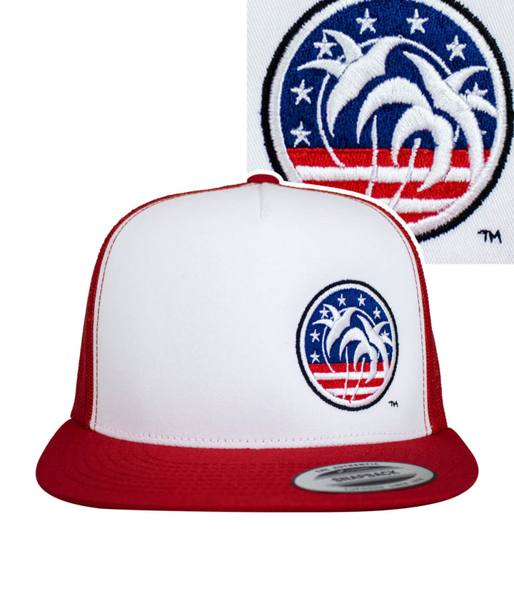 Spirit of 76-LP Trucker Hat with embroidered design, classic snapback style baseball cap.