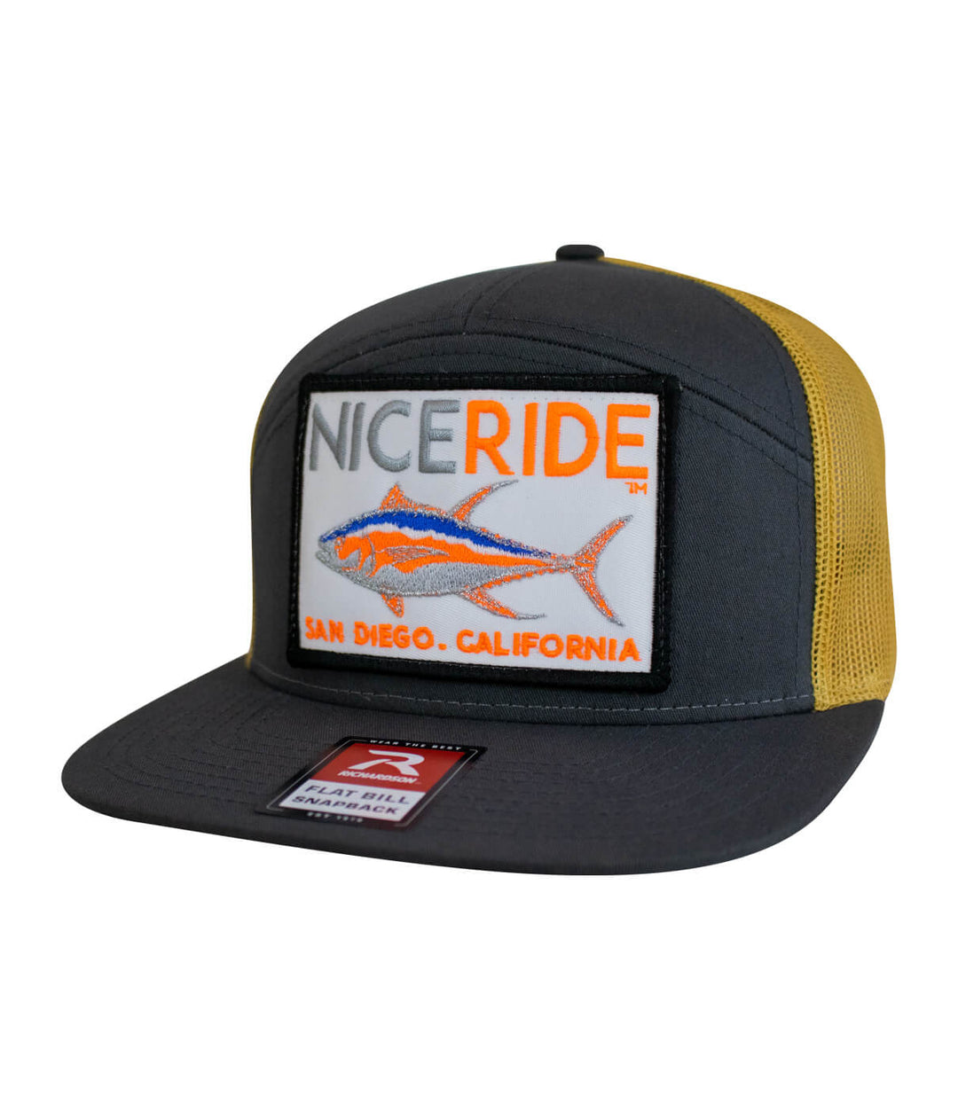 Sorry Charlie Patch 7 Panel Trucker Hat with NICERIDE design, perfect stylish hat for outdoor adventures.