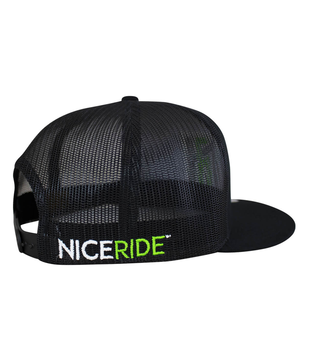 N-R Orange trucker hat with NICERIDE logo displayed on the back side, perfect summer accessory for outdoor activities.