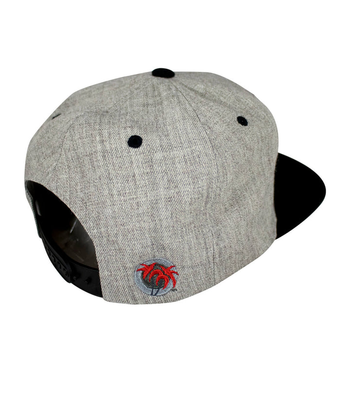 Back view of the Maze snapback hat showing the embroidered logo, perfect for casual wear and everyday style.