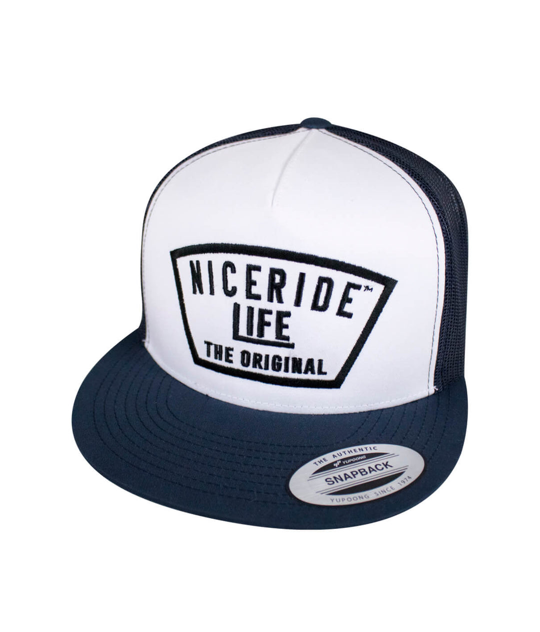 Grinder Trucker Hat by NICERIDE, snapback style baseball cap with bold embroidery, perfect for casual wear, stylish hat