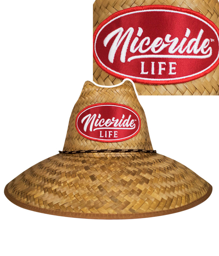 Horsepower STRAW SUN HAT - Unisex Beach Hat with NICERIDE patch, perfect for sun protection.