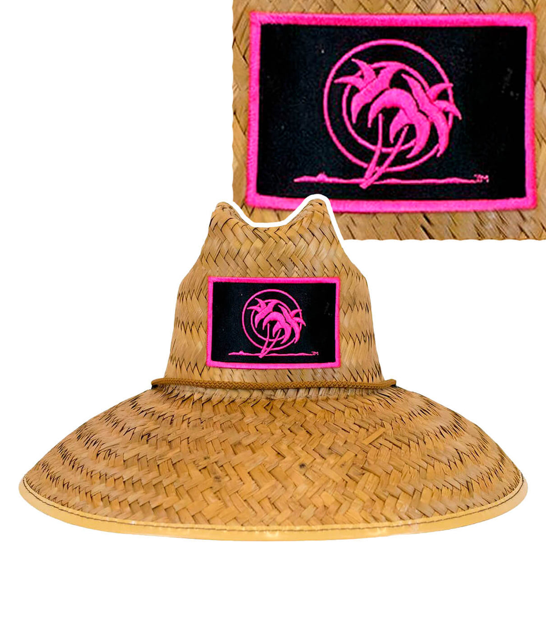 Palm Patch Straw Sun Hat - Unisex beach hat designed to keep sun out of your eyes and perfect for summer activities. Hat.