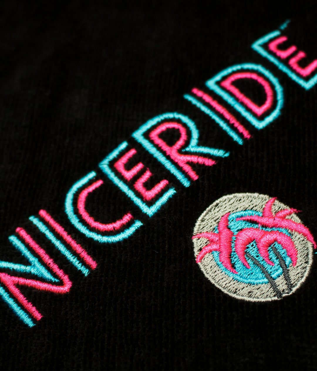 Close-up of NICERIDE&