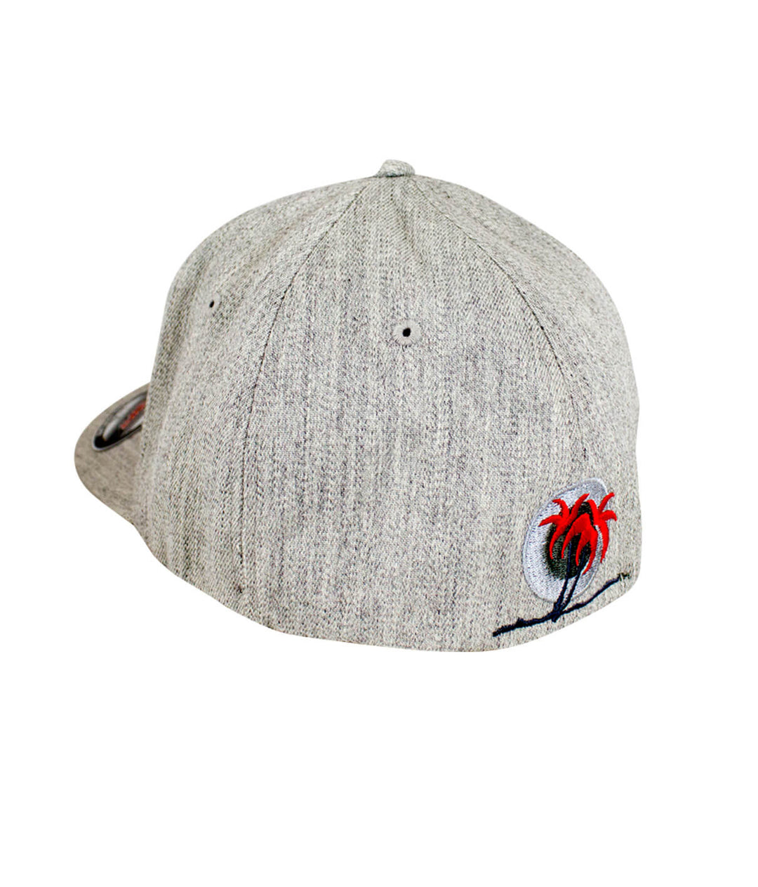 Back view of the Interstate 619 Classic Flexfit Hat showing red palm logo and textured fabric.