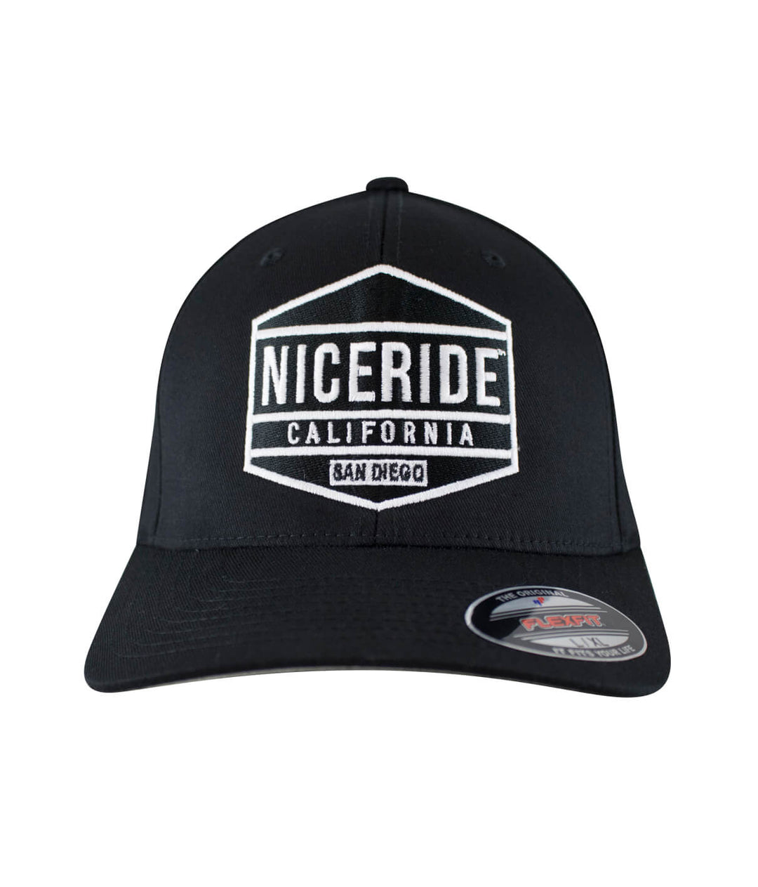 Classic Flexfit baseball cap featuring NICERIDE California logo on the front. Stylish hat for everyday wear.