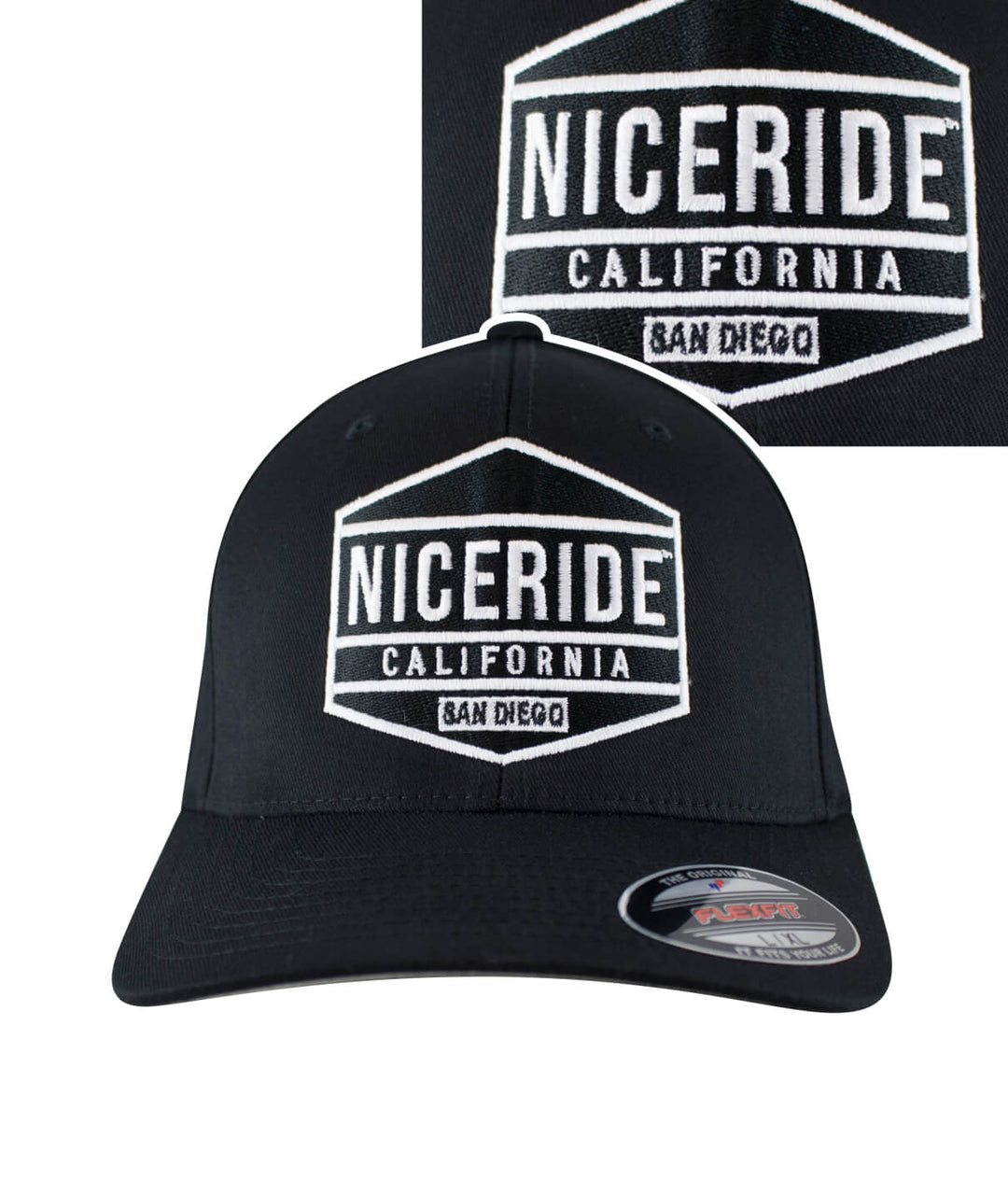 Good Times Classic Flexfit Baseball Cap with NICERIDE California logo embroidered on front.