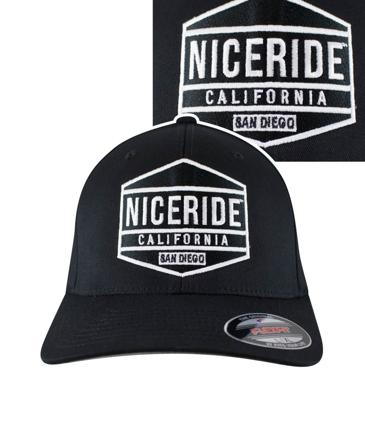 Good Times Classic Flexfit Baseball Cap with NICERIDE California logo embroidered on front.