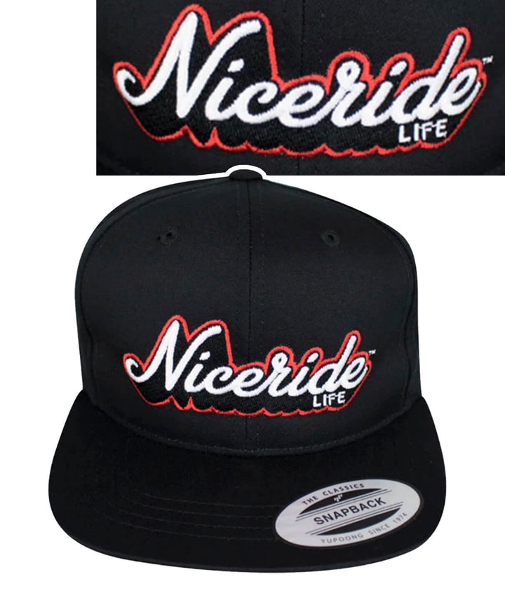 Nicelogo embroidered on the front of a classic snapback youth hat, part of the Half Pipe collection.