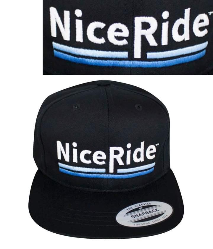 Classic black youth hat featuring NICERIDE logo, perfect for stylish comfort on a low tide day.