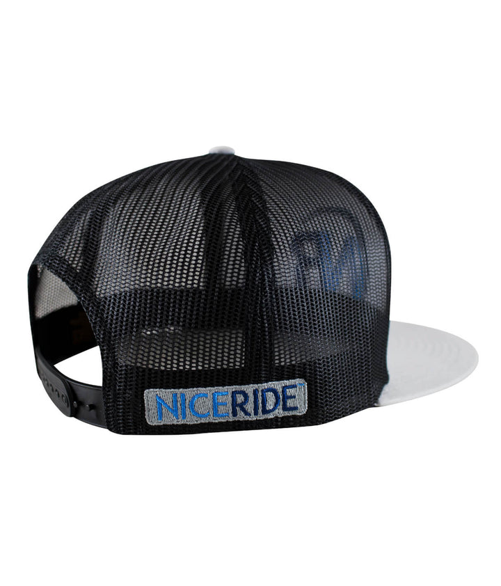 Ocean Spray Trucker Hat featuring NICERIDE logo embroidered on the back panel, perfect stylish hat for any casual occasion.