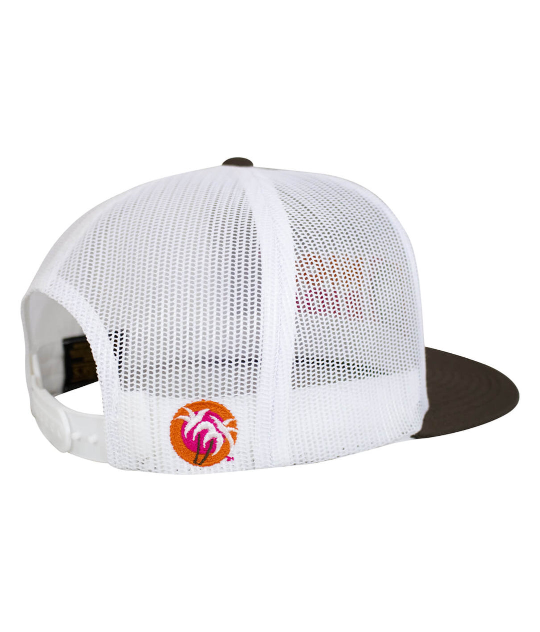 Back view of the Glazzed trucker cap showcasing the NICERIDE palm logo on a white mesh hat.