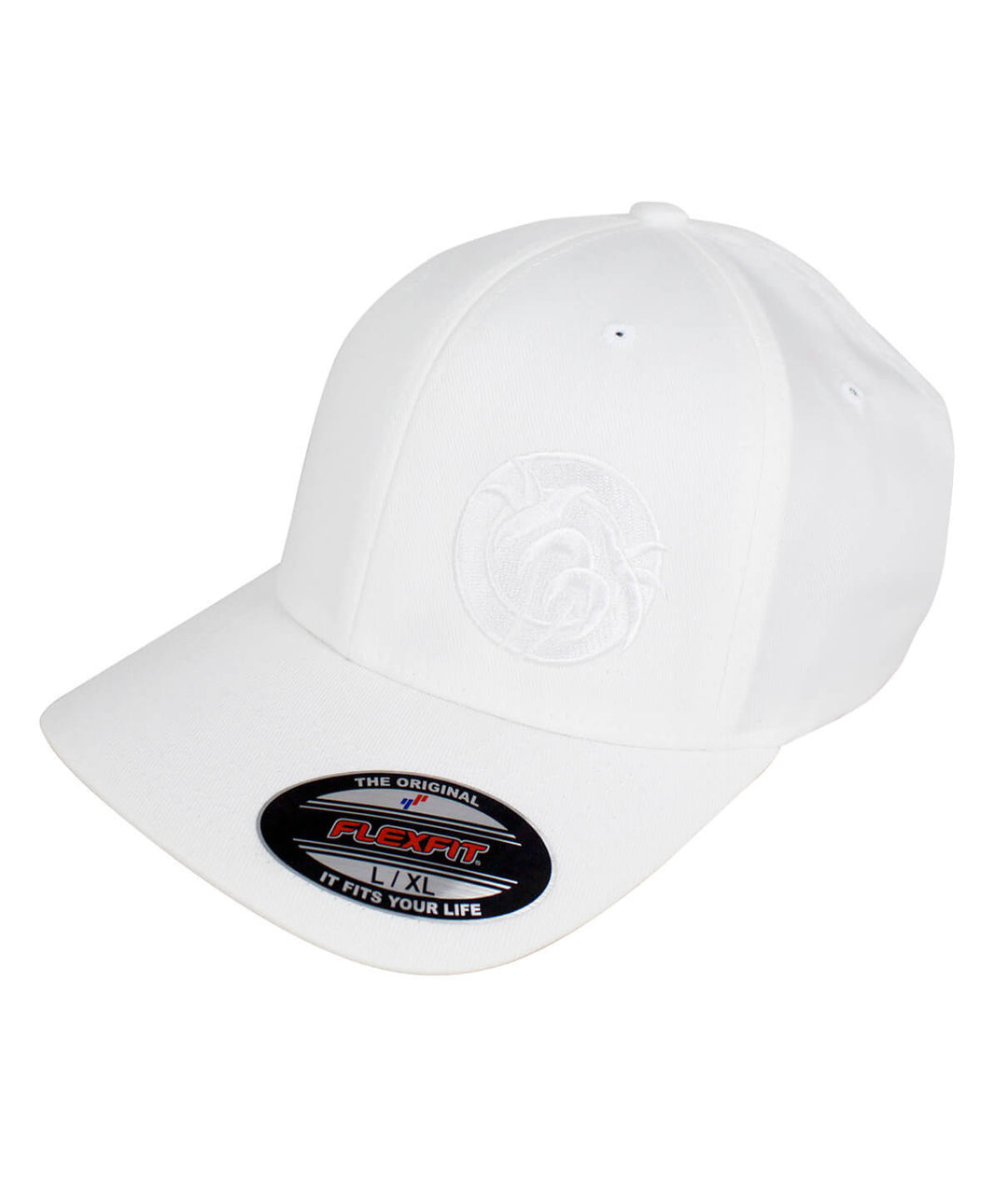 White Tone Classic Flexfit Hat featuring NICERIDE logo, perfect fit for style and comfort.