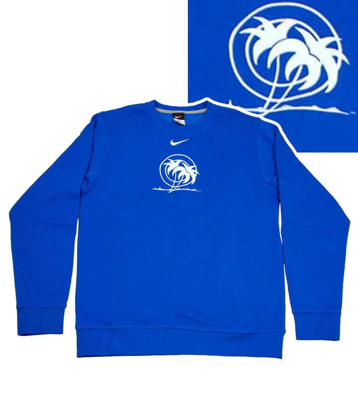 Classic Palm NIKE Crewneck Sweatshirt in blue with palm logo on chest, ideal for casual wear, sweatshirt style.