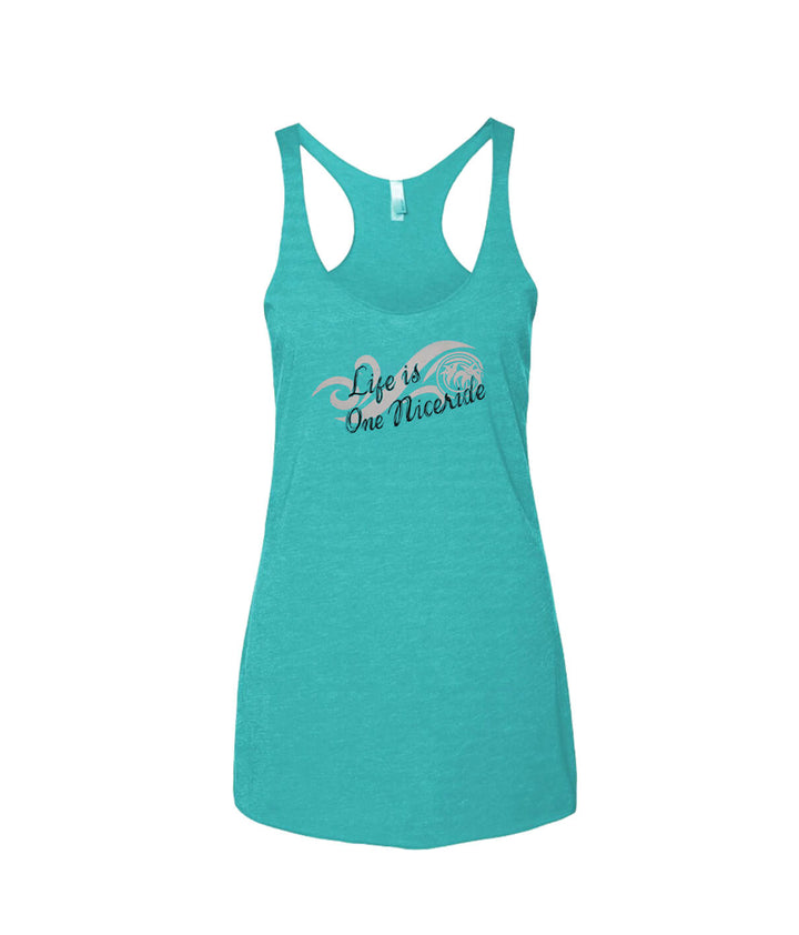 Turquoise tank top for women with &