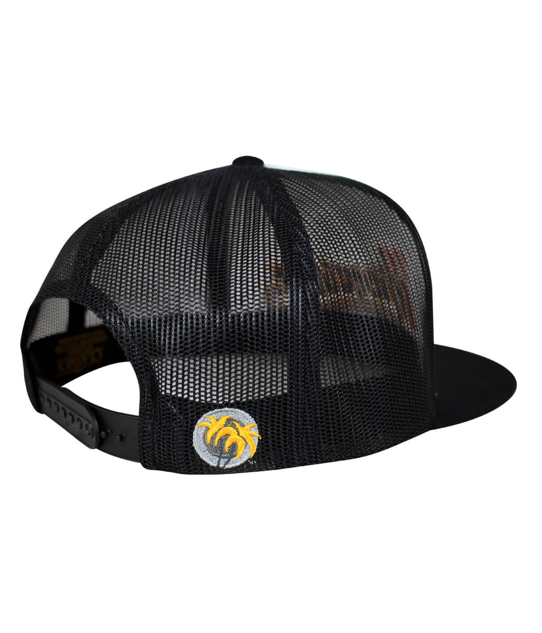 Back view of a Boston TRUCKER Hat showing mesh design and NICERIDE&