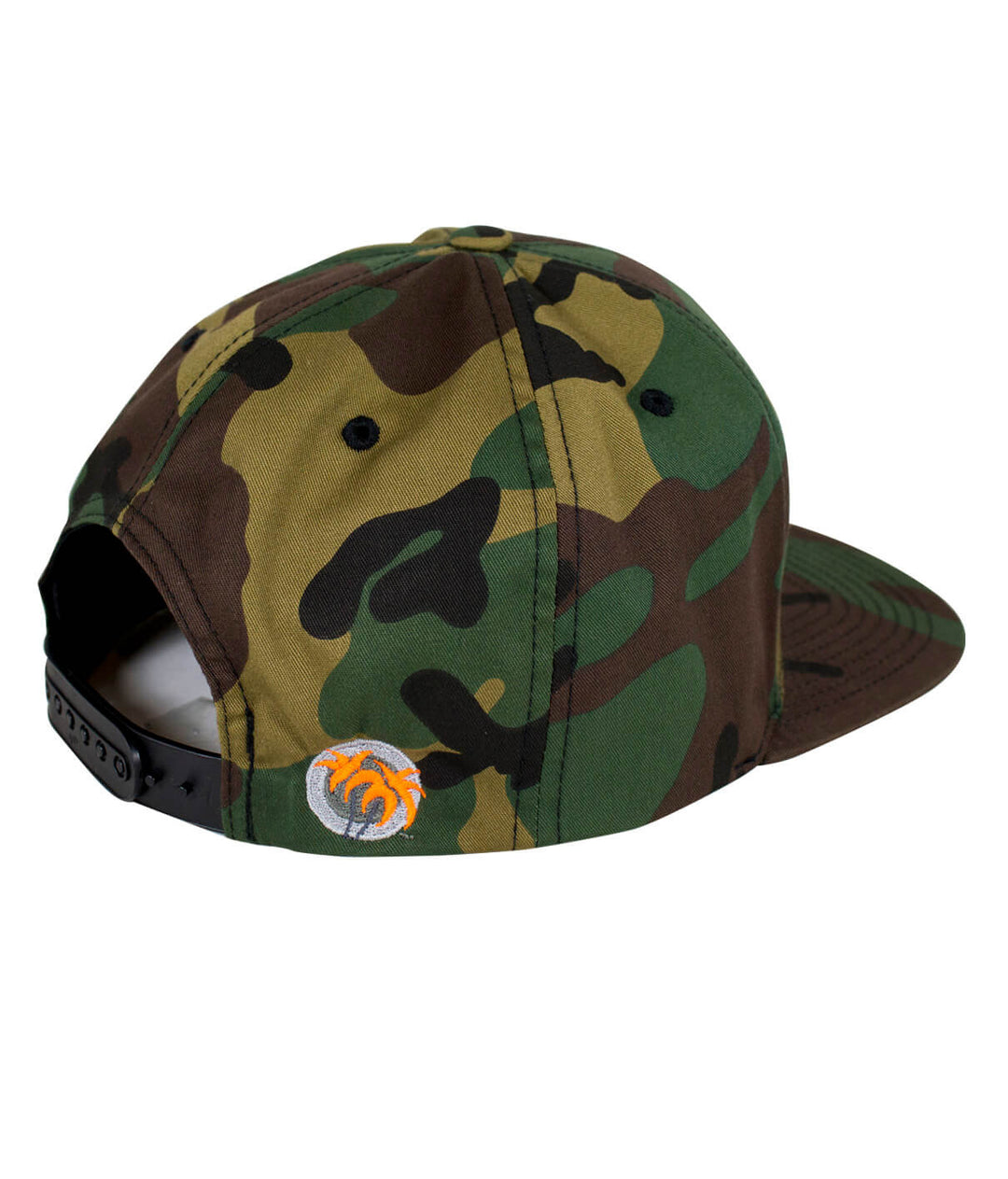 The Life Snapback Hat featuring camouflage design and NICERIDE logo on the back, showcasing a stylish hat.