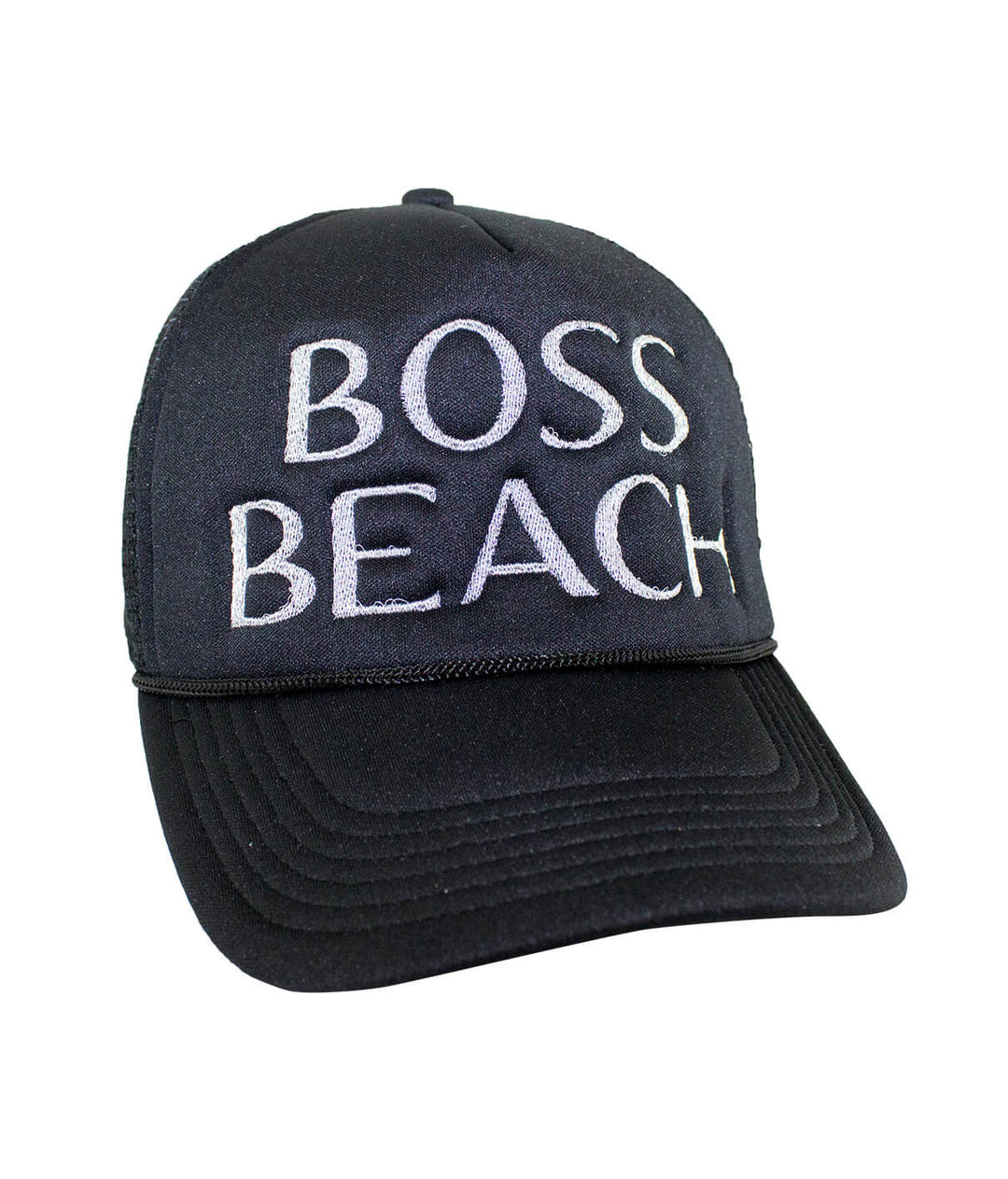 Boss Beach Foam Trucker Hat, embroidered cap perfect for beach vibes, showcasing the focus keyword: hat.