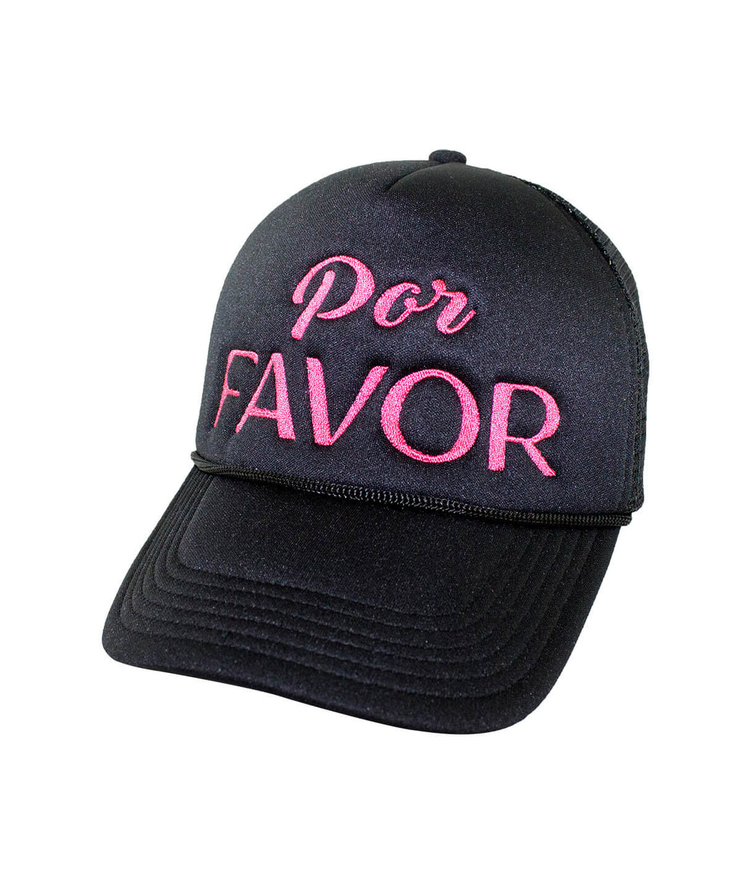 Por Favor Foam Trucker Hat featuring vibrant embroidery, perfect baseball cap for casual wear. Focus keyword: hat.