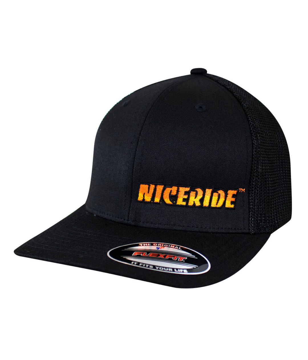 Classic NICERIDE Meshback Flexfit Hat with embroidered logo on the front, perfect stylish hat for casual wear.