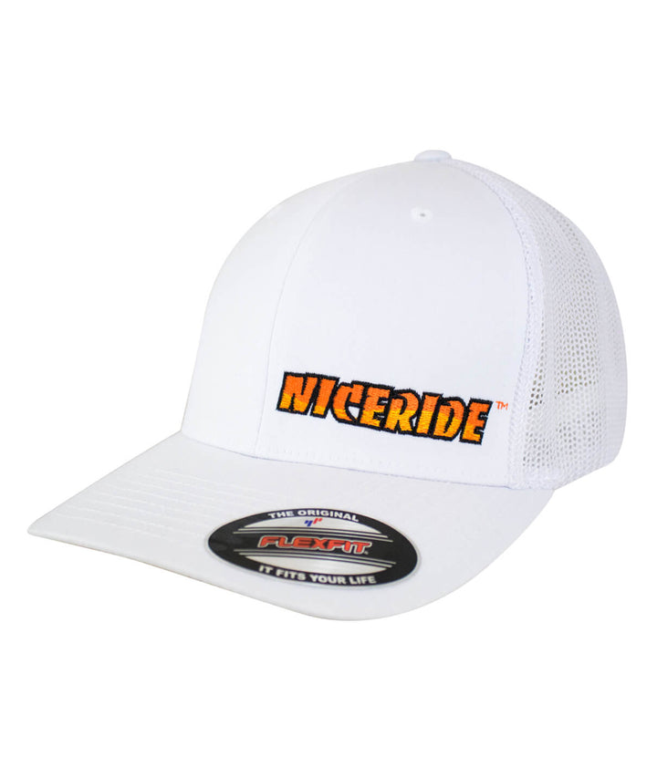 Classic NICERIDE Meshback Flexfit Hat with NICERIDE logo, perfect hat for style and comfort.