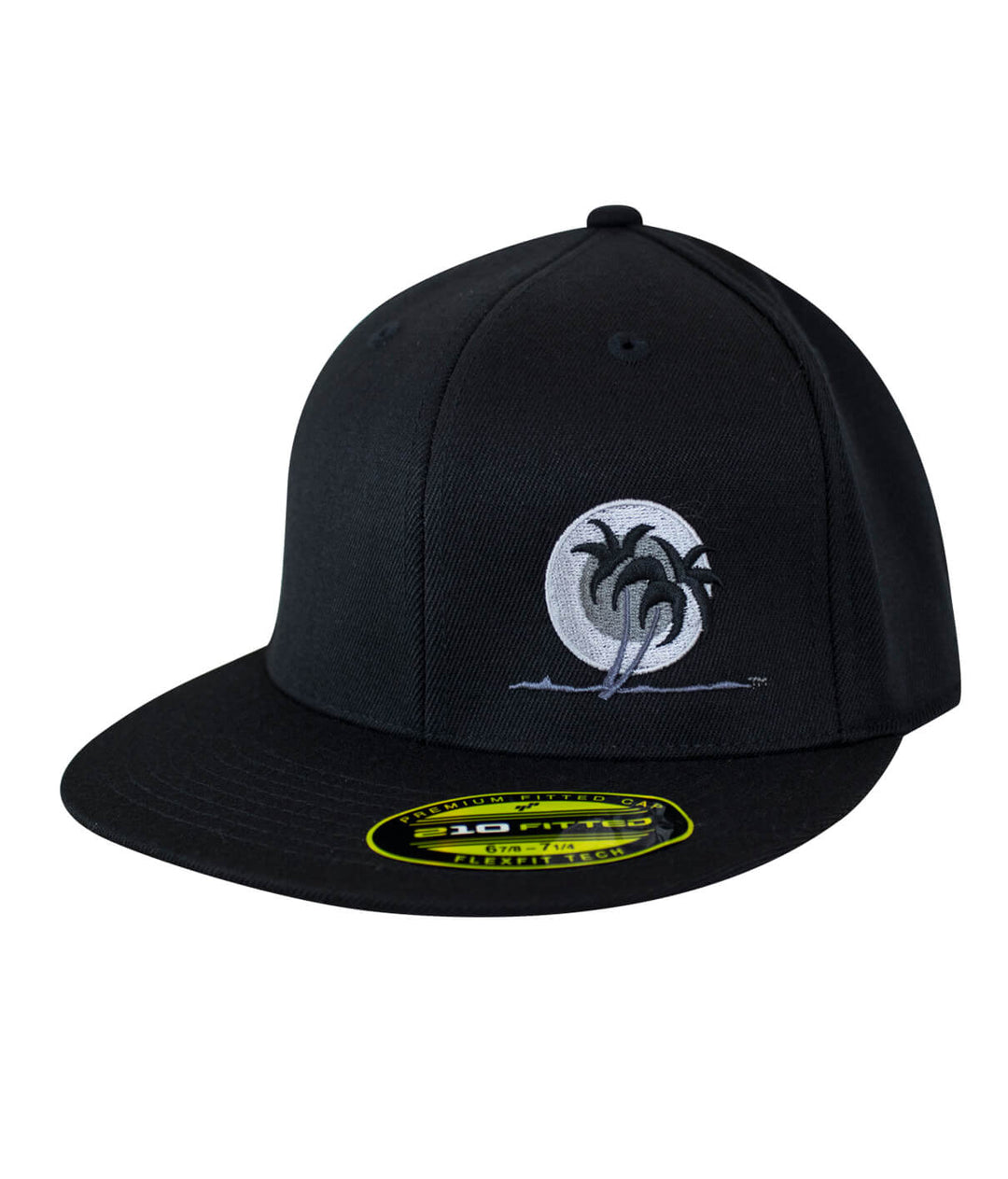 Black Line 210F Fitted Hat featuring NICERIDE logo, designed baseball cap for style and comfort.