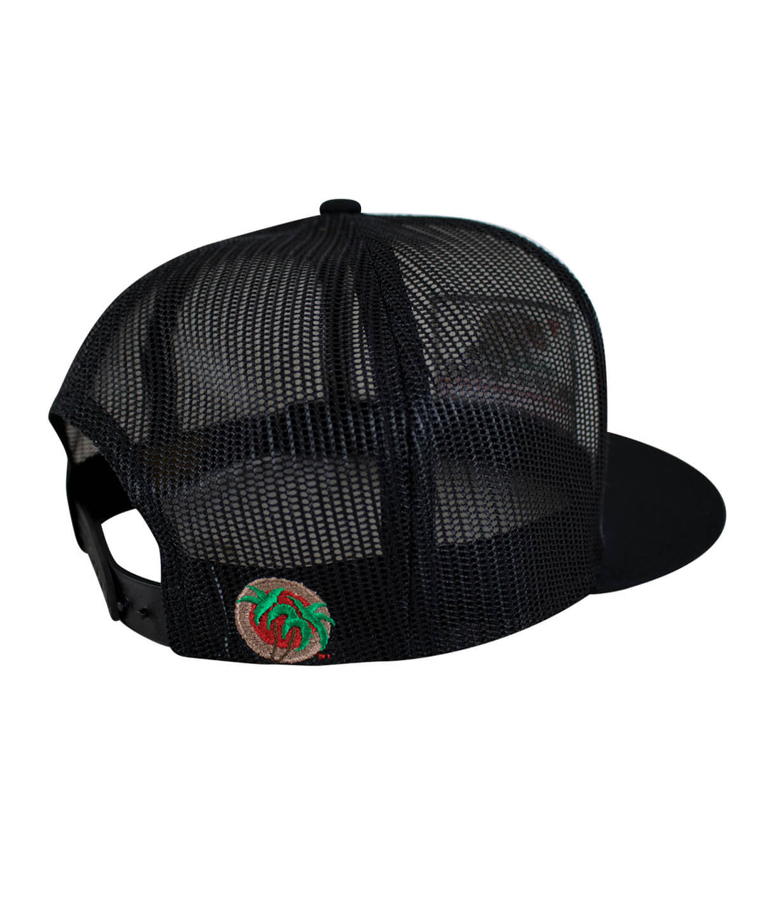 California flag trucker hat with NICERIDE embroidery and palm logo in California colors on the back.