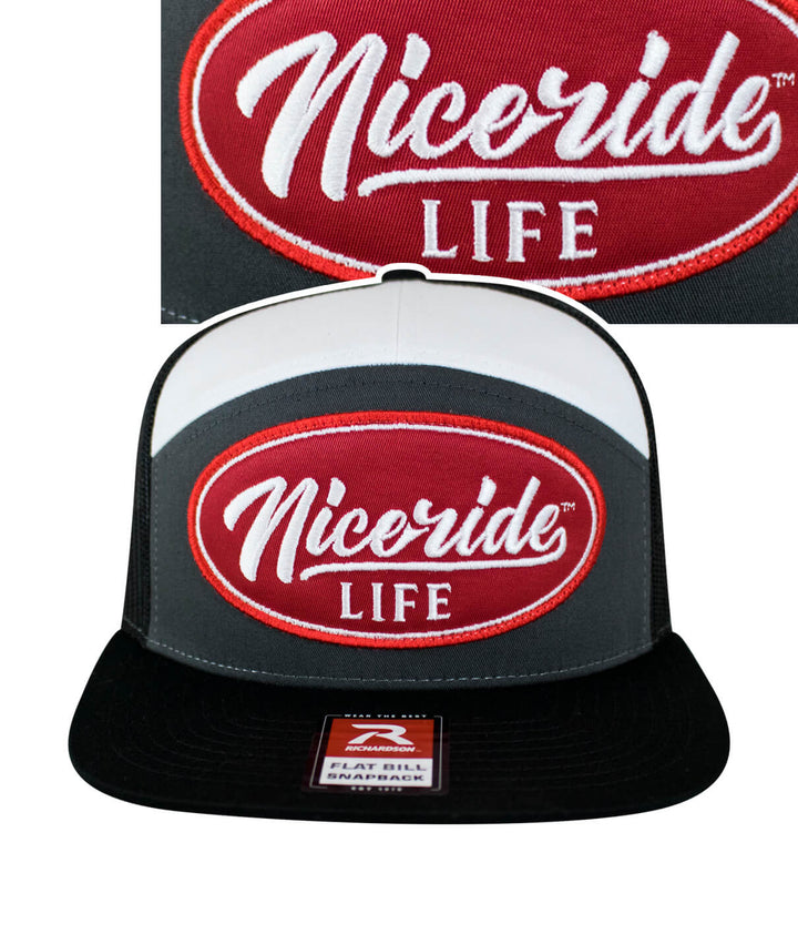 HorserPower Patch 7 Panel Trucker Snapback Hat For Men And Women with NICERIDE logo