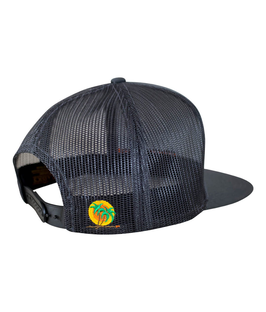 Back view of The Cledus - NICERIDE trucker hat showcasing mesh design and colorful logo. Perfect stylish hat.